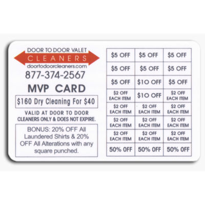 Door to Door Valet Cleaners MVP Card